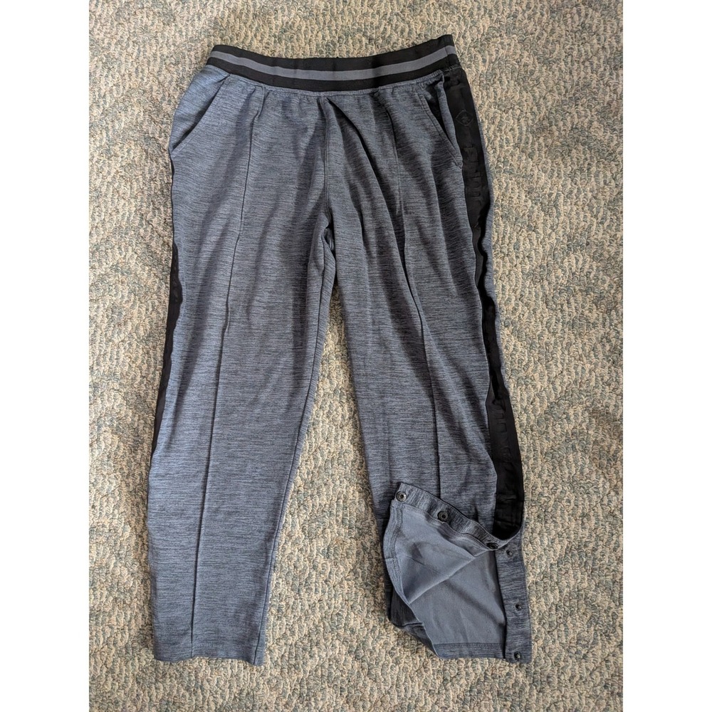 AND1 Mens Tearaway Basketball Pants Gray Snap Ankle Athletic Joggers Large